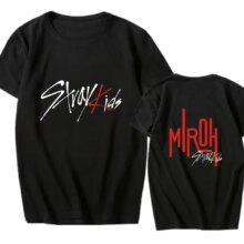 Stray Kids, Miroh Letter Print Short Sleeve T-Shirts Stray Kids, Miroh Letter Print Short Sleeve T-Shirts