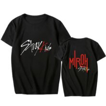 Stray Kids, Miroh Letter Print Short Sleeve T-Shirts Stray Kids, Miroh Letter Print Short Sleeve T-Shirts