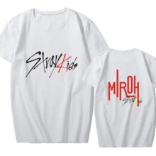Stray Kids, Miroh Letter Print Short Sleeve T-Shirts Stray Kids, Miroh Letter Print Short Sleeve T-Shirts
