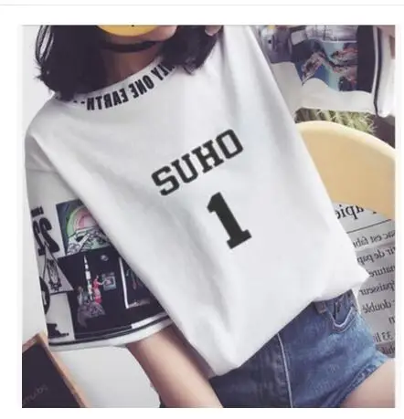K-Pop Exo Loose & Round Collar Harajuku Half Sleeve T-Shirt
