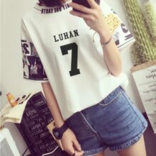 K-Pop Exo Loose & Round Collar Harajuku Half Sleeve T-Shirt K-Pop Exo Loose & Round Collar Harajuku Half Sleeve T-Shirt