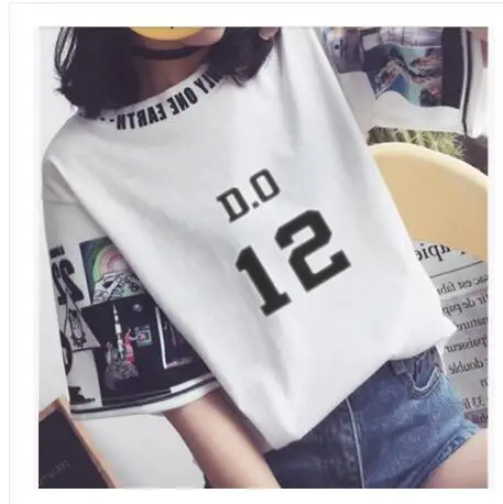K-Pop Exo Loose & Round Collar Harajuku Half Sleeve T-Shirt