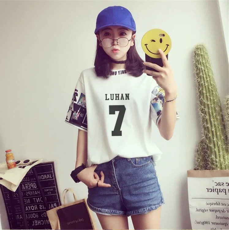 K-Pop Exo Loose & Round Collar Harajuku Half Sleeve T-Shirt