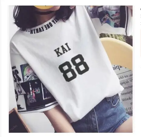 K-Pop Exo Loose & Round Collar Harajuku Half Sleeve T-Shirt