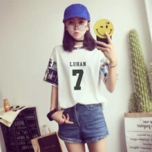 K-Pop Exo Loose & Round Collar Harajuku Half Sleeve T-Shirt K-Pop Exo Loose & Round Collar Harajuku Half Sleeve T-Shirt