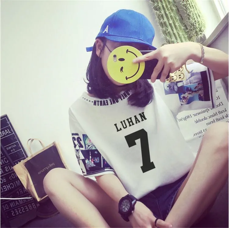 K-Pop Exo Loose & Round Collar Harajuku Half Sleeve T-Shirt