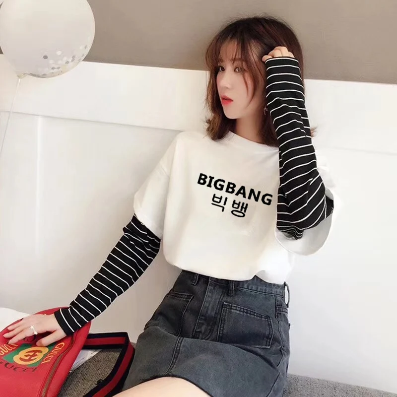 Exo Monster Bigbang Printed Long Sleeve Casual T-Shirt