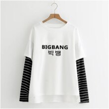 Exo Monster Bigbang Printed Long Sleeve Casual T-Shirt Exo Monster Bigbang Printed Long Sleeve Casual T-Shirt