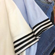 Exo K-Pop Wild Student Splice Round Collar T-Shirt Exo K-Pop Wild Student Splice Round Collar T-Shirt