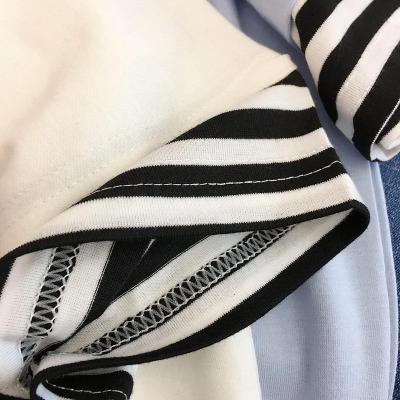 Exo K-Pop Wild Student Splice Round Collar T-Shirt