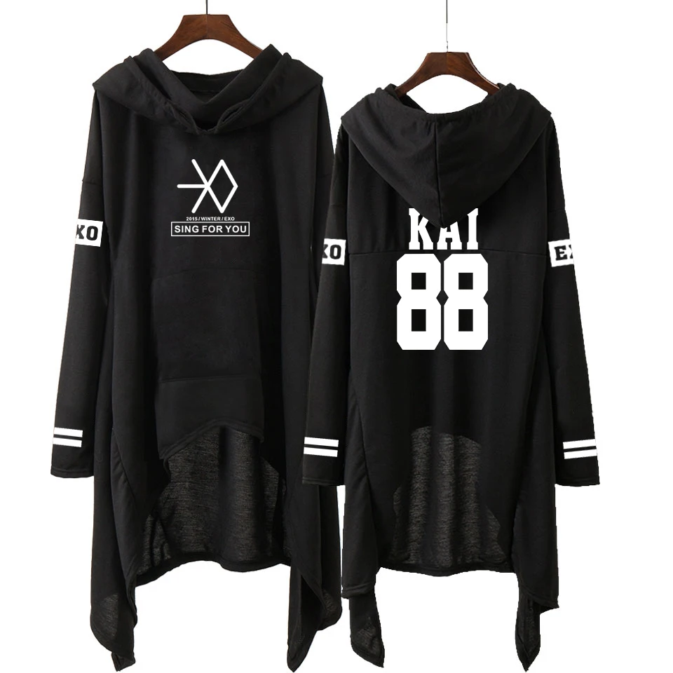 Exo Print Casual Long Sleeve & Skirt Hoodies