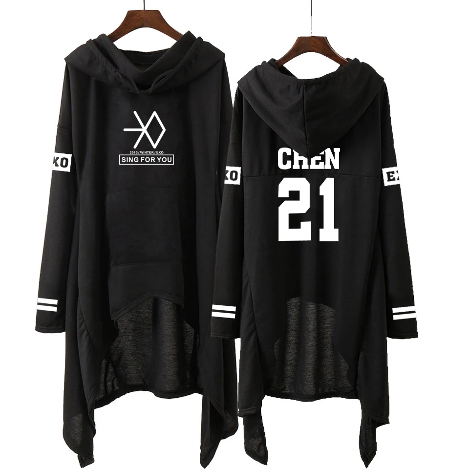 Exo Print Casual Long Sleeve & Skirt Hoodies