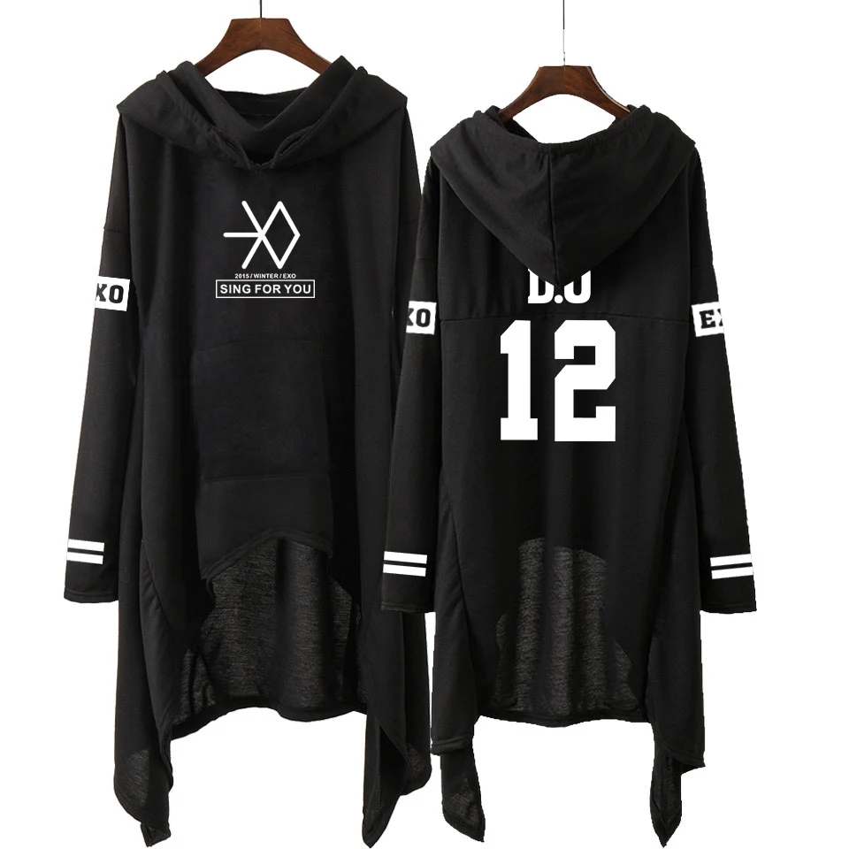 Exo Print Casual Long Sleeve & Skirt Hoodies