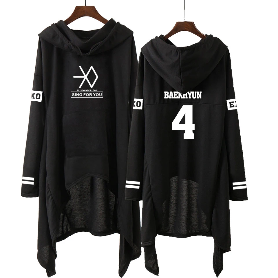 Exo Print Casual Long Sleeve & Skirt Hoodies