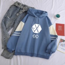 K-Pop Exo Print Casual Loose & Long Sleeve Hoodies K-Pop Exo Print Casual Loose & Long Sleeve Hoodies