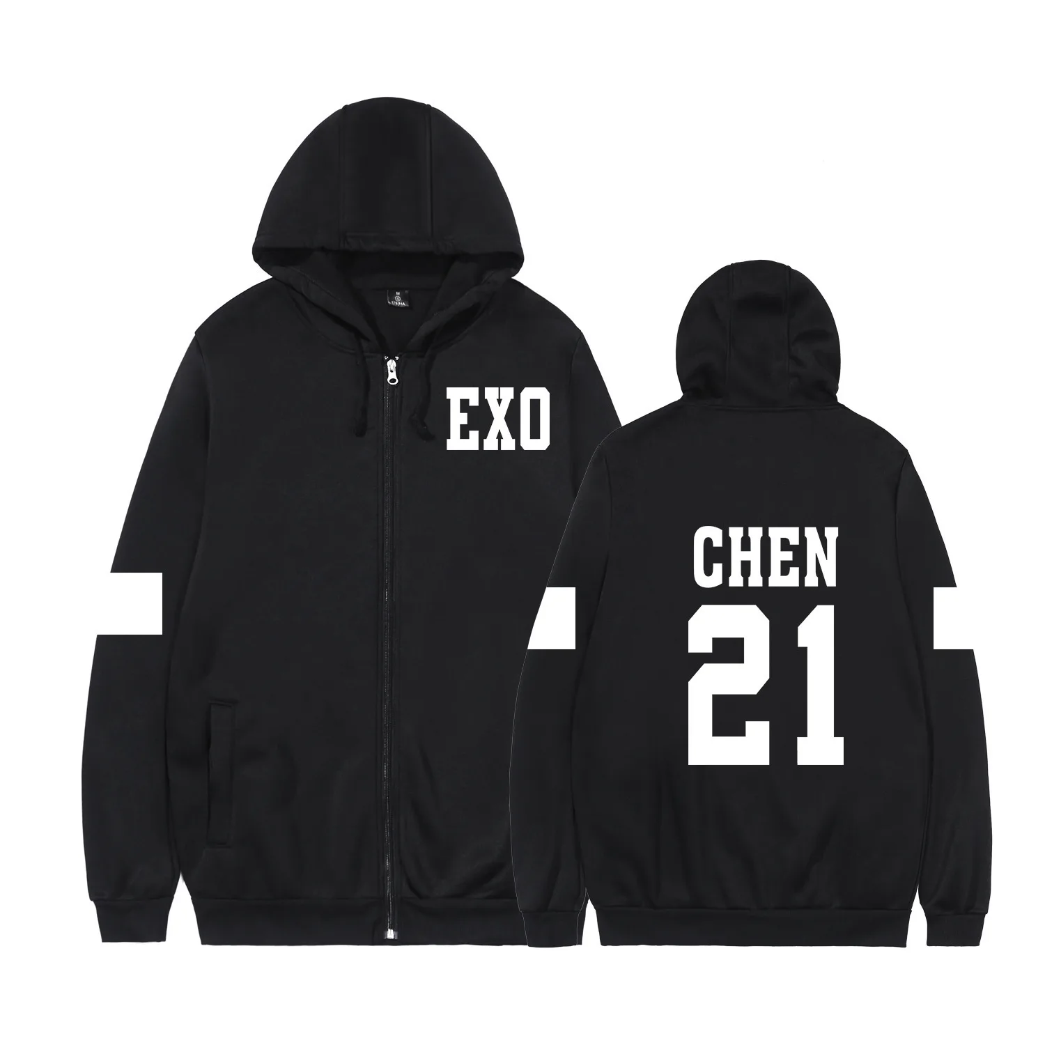 K-Pop Exo Zip-up Tao Chen Suho Sehun Xiumin Casual Hoodies