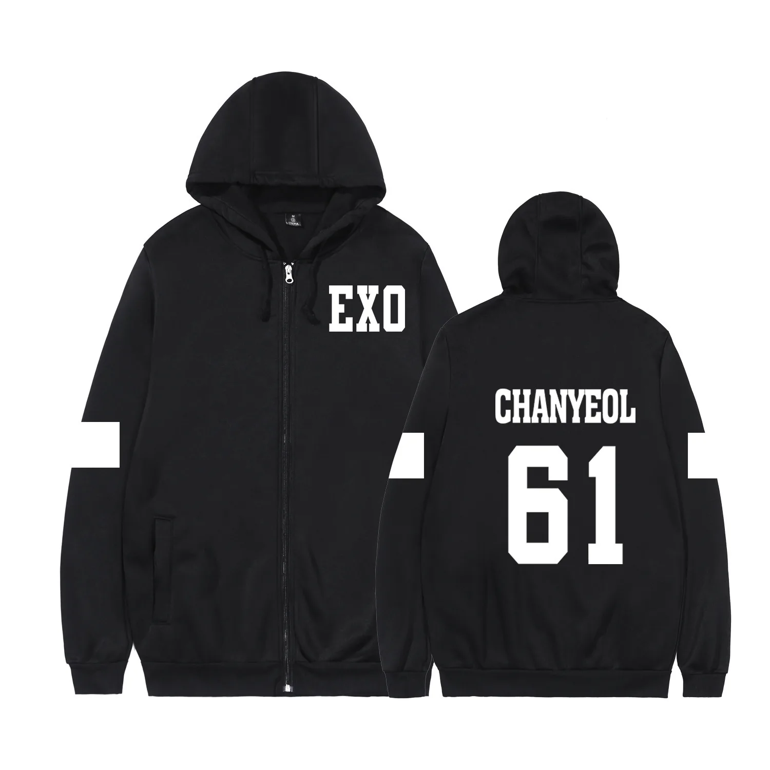 K-Pop Exo Zip-up Tao Chen Suho Sehun Xiumin Casual Hoodies