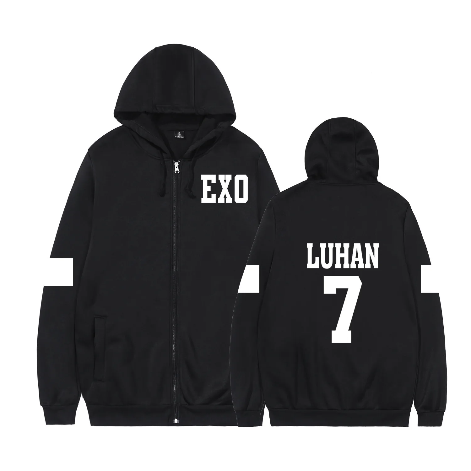 K-Pop Exo Zip-up Tao Chen Suho Sehun Xiumin Casual Hoodies