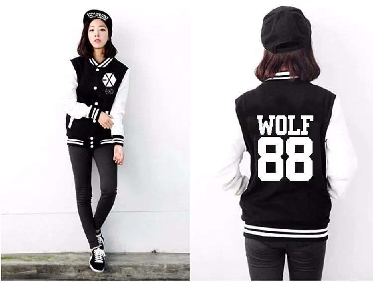 Exo Collar Casual Long Sleeve Sweatshirts For Women