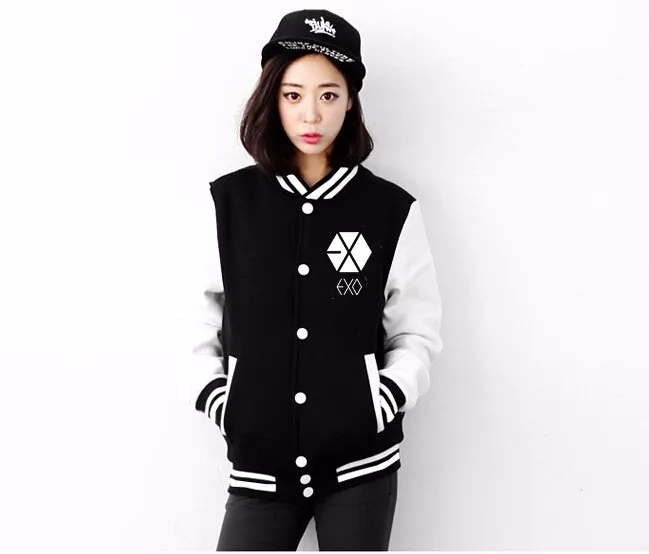Exo Collar Casual Long Sleeve Sweatshirts For Women