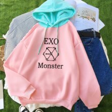 Exo K-Pop Stitching Long Sleeve Casual Hoodies Exo K-Pop Stitching Long Sleeve Casual Hoodies