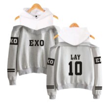 Exo K-Pop Off Shoulder Hoodies For Women Exo K-Pop Off Shoulder Hoodies For Women