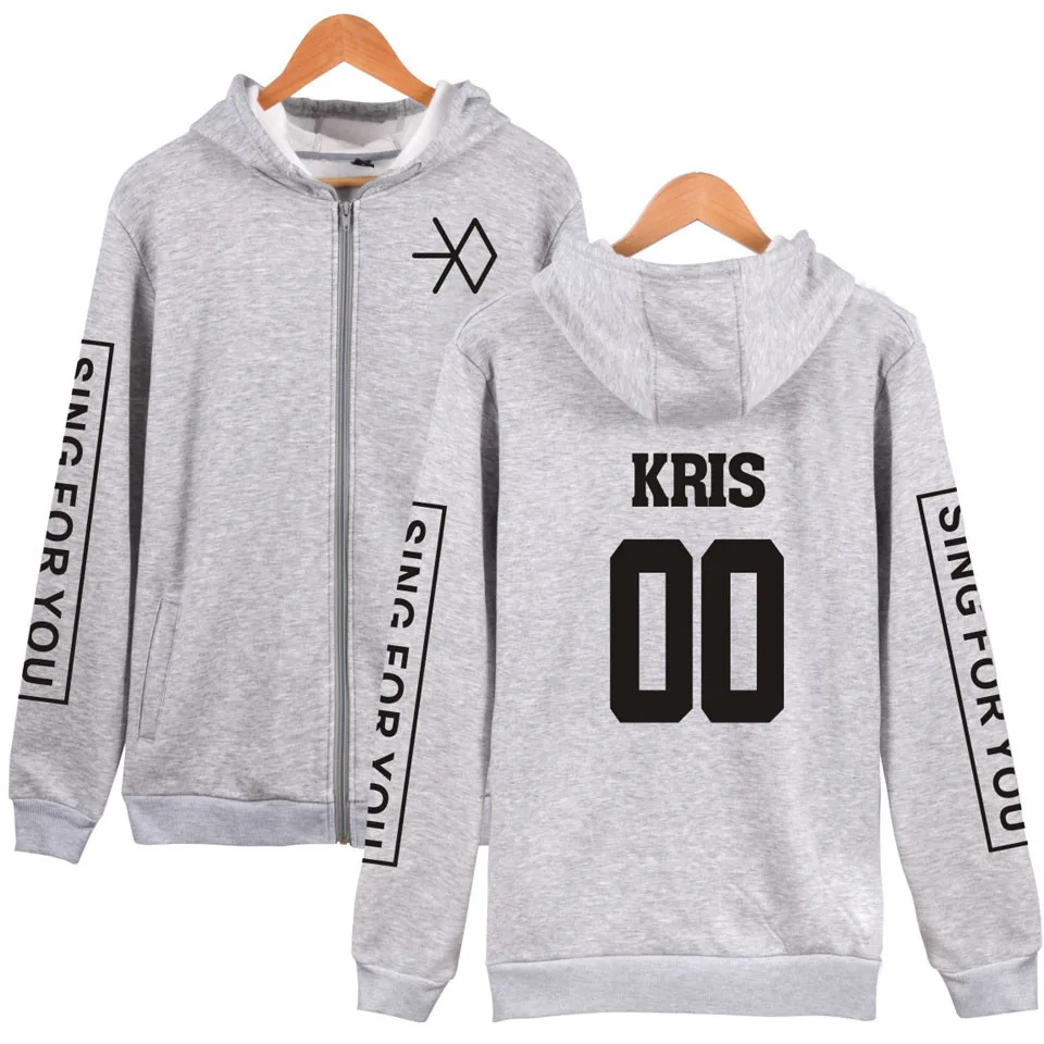 K-Pop Zipper Exo Chan Yeol Kris Unisex Hoodies K-Pop Zipper Exo Chan Yeol Kris Unisex Hoodies