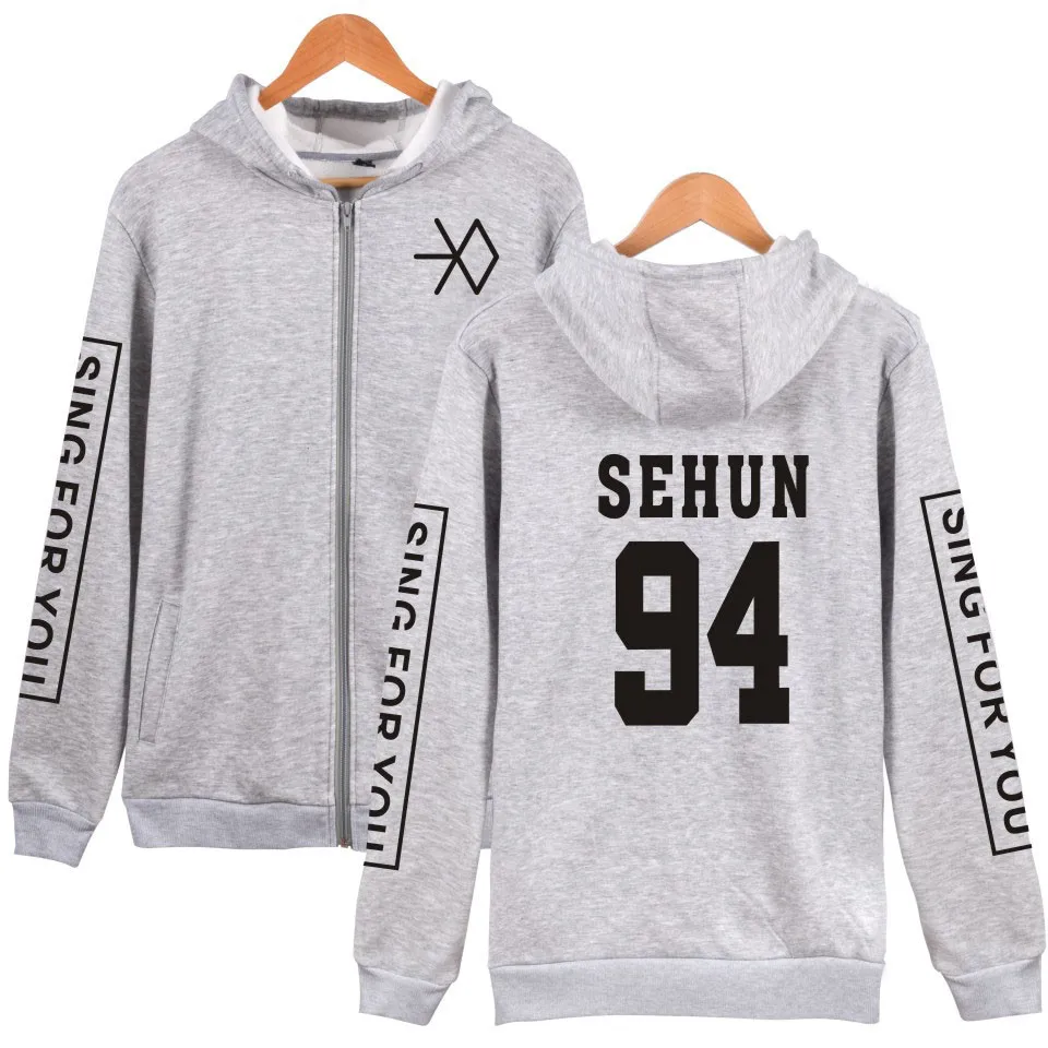 K-Pop Zipper Exo Chan Yeol Kris Unisex Hoodies K-Pop Zipper Exo Chan Yeol Kris Unisex Hoodies