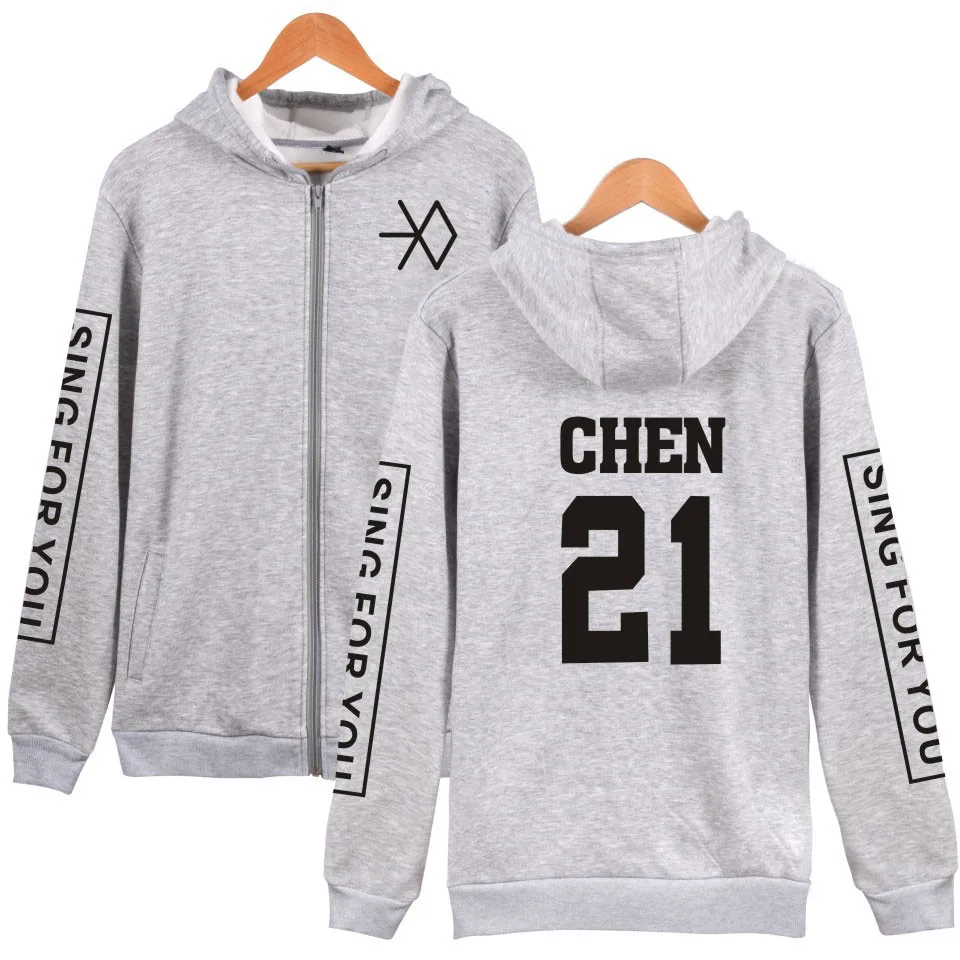 K-Pop Zipper Exo Chan Yeol Kris Unisex Hoodies K-Pop Zipper Exo Chan Yeol Kris Unisex Hoodies