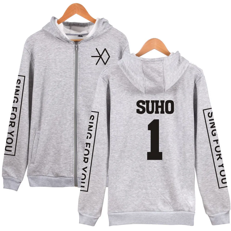 K-Pop Zipper Exo Chan Yeol Kris Unisex Hoodies K-Pop Zipper Exo Chan Yeol Kris Unisex Hoodies
