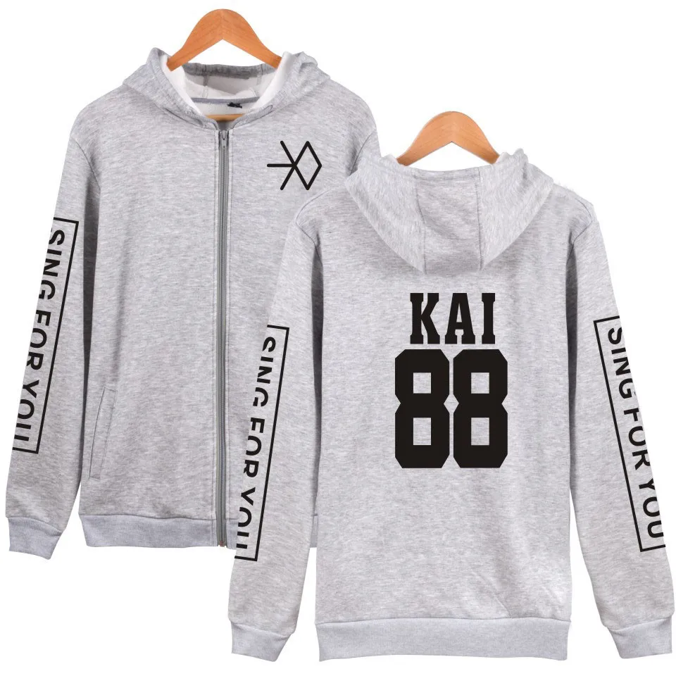 K-Pop Zipper Exo Chan Yeol Kris Unisex Hoodies K-Pop Zipper Exo Chan Yeol Kris Unisex Hoodies