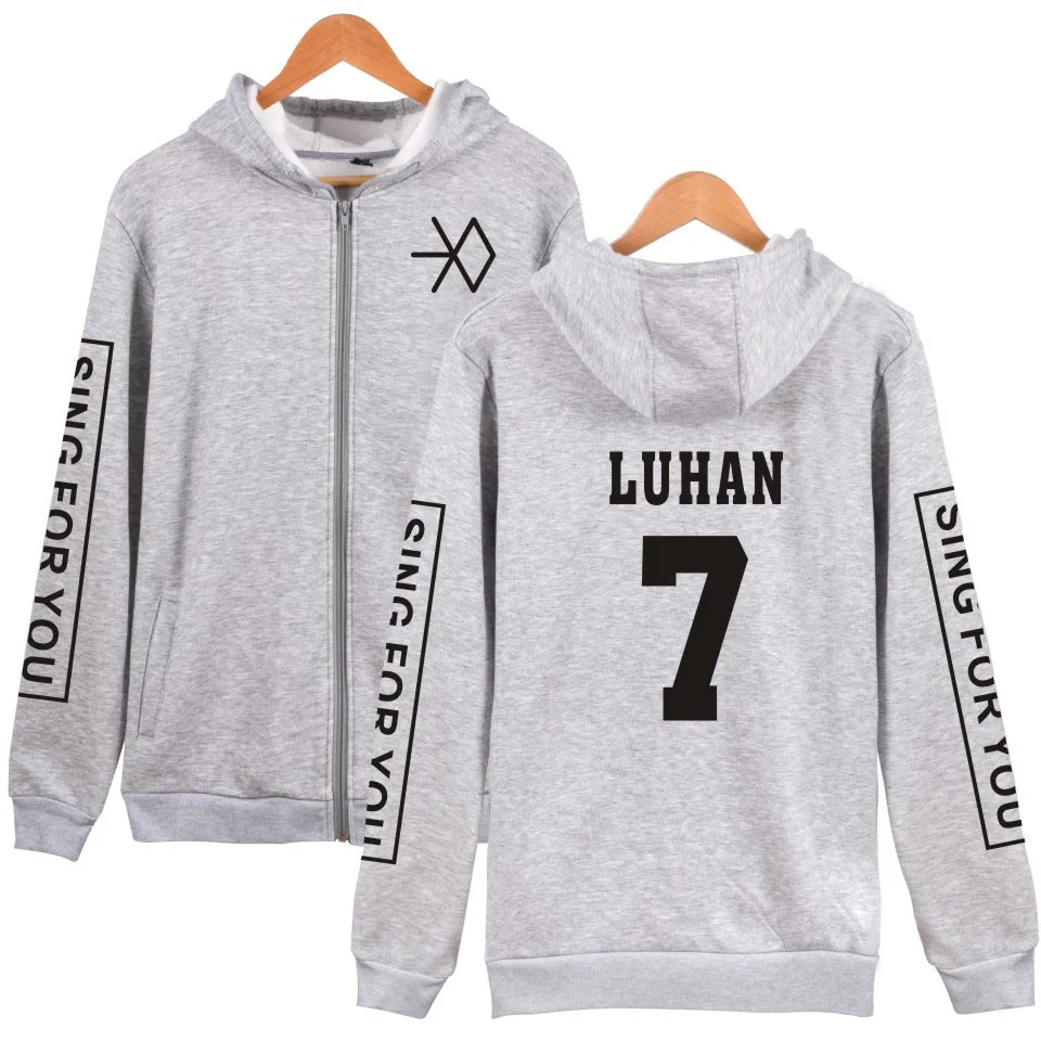 K-Pop Zipper Exo Chan Yeol Kris Unisex Hoodies K-Pop Zipper Exo Chan Yeol Kris Unisex Hoodies