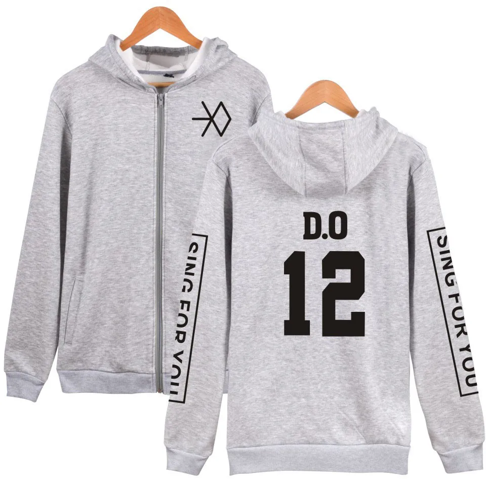 K-Pop Zipper Exo Chan Yeol Kris Unisex Hoodies K-Pop Zipper Exo Chan Yeol Kris Unisex Hoodies