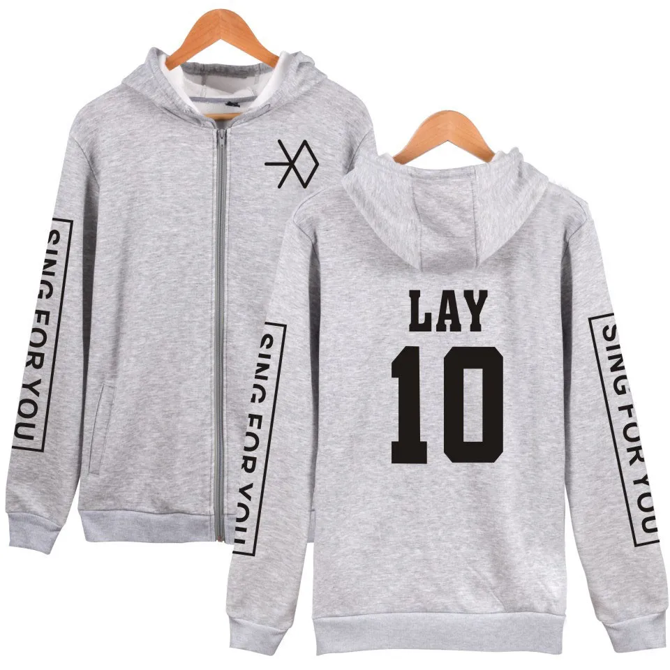 K-Pop Zipper Exo Chan Yeol Kris Unisex Hoodies K-Pop Zipper Exo Chan Yeol Kris Unisex Hoodies