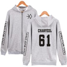 K-Pop Zipper Exo Chan Yeol Kris Unisex Hoodies K-Pop Zipper Exo Chan Yeol Kris Unisex Hoodies