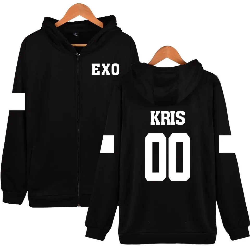 K-Pop EXO Unisex Zipper Casual Warm Hoodies