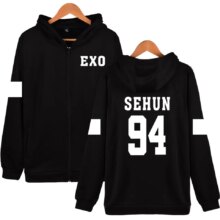 K-Pop EXO Unisex Zipper Casual Warm Hoodies K-Pop EXO Unisex Zipper Casual Warm Hoodies