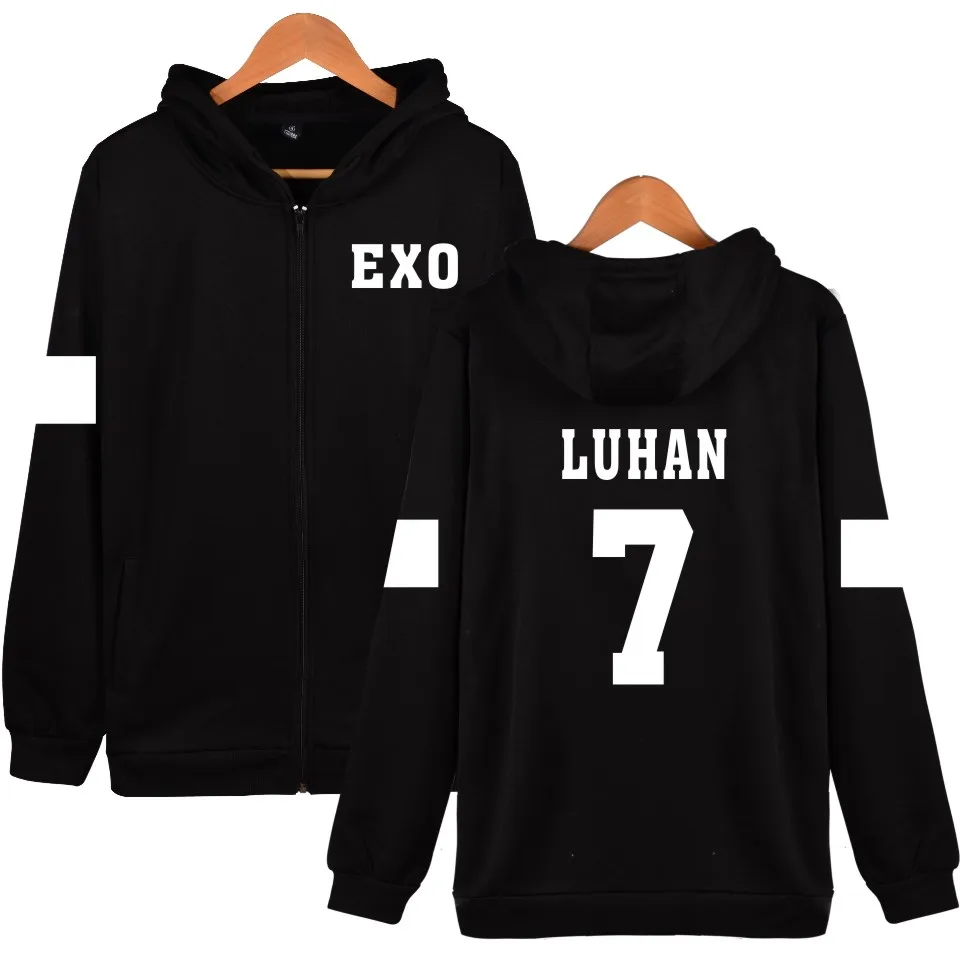 K-Pop EXO Unisex Zipper Casual Warm Hoodies