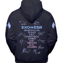 EXO Harajuku Printed Unisex Casual Long Sleeve Hoodies EXO Harajuku Printed Unisex Casual Long Sleeve Hoodies