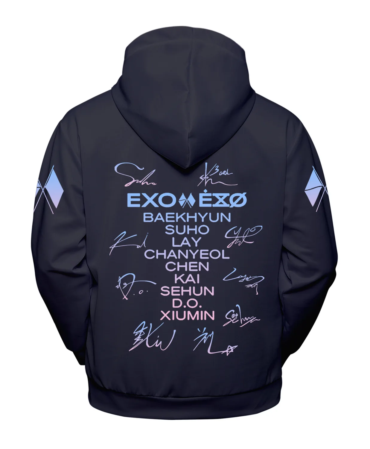 EXO Harajuku Printed Unisex Casual Long Sleeve Hoodies EXO Harajuku Printed Unisex Casual Long Sleeve Hoodies