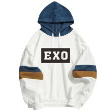K-Pop EXO Unisex Patchwork Hoodies K-Pop EXO Unisex Patchwork Hoodies