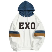 K-Pop EXO Unisex Patchwork Hoodies K-Pop EXO Unisex Patchwork Hoodies