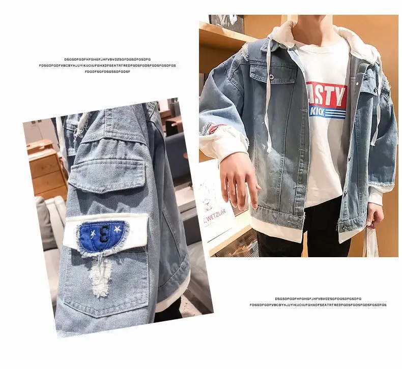 EXO Jeans Harajuku Print Denim Jacket