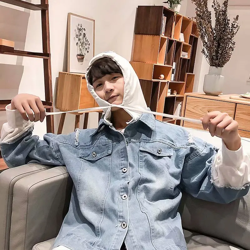 EXO Jeans Harajuku Print Denim Jacket