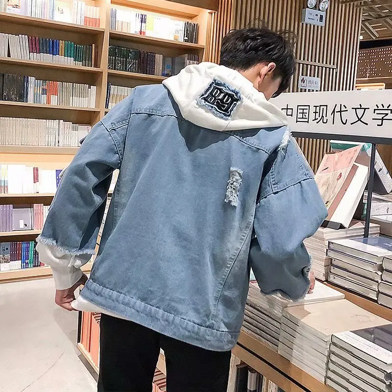 EXO Jeans Harajuku Print Denim Jacket