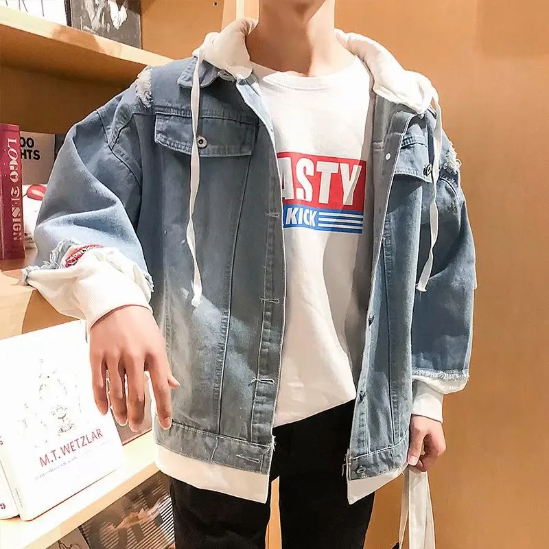 EXO Jeans Harajuku Print Denim Jacket