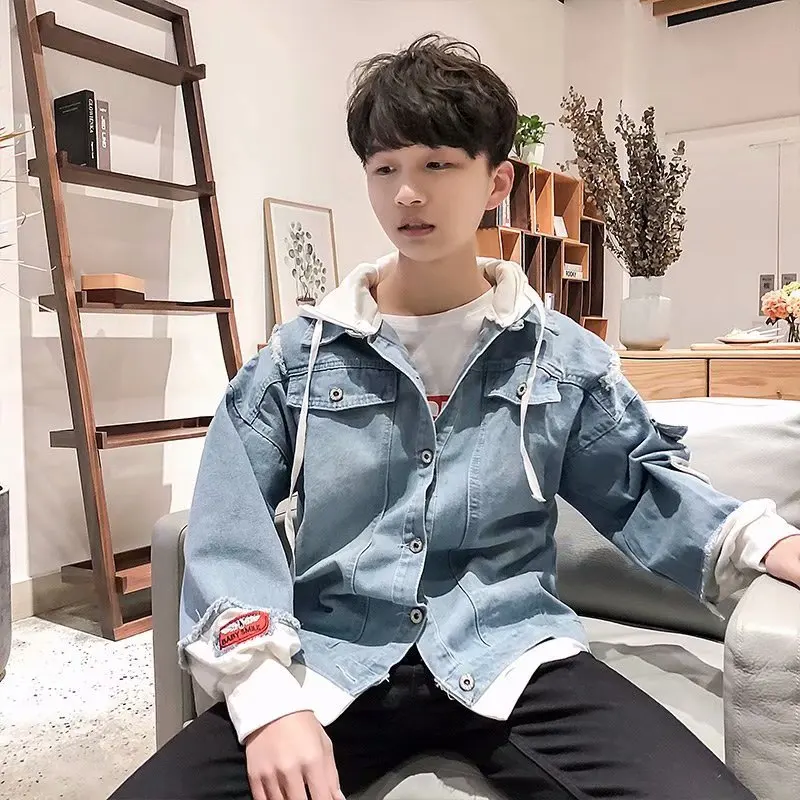 EXO Jeans Harajuku Print Denim Jacket