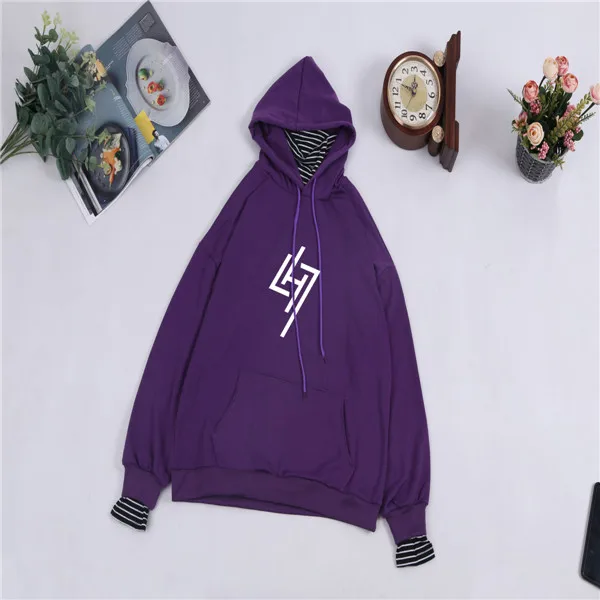 Exo K-Pop Long Sleeve Striped Style Hoodies