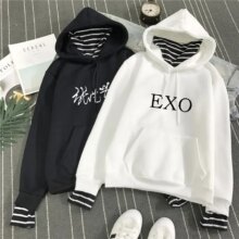 Exo K-Pop Long Sleeve Striped Style Hoodies Exo K-Pop Long Sleeve Striped Style Hoodies