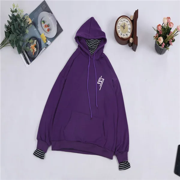 Exo K-Pop Long Sleeve Striped Style Hoodies